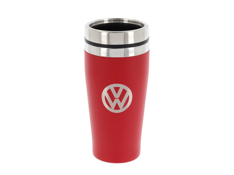 BRISA VW Collection - Insulated Stainless Steel Thermo Drinking Cup in VW Logo Design, Double-Walled (450ml/15.2 fl oz/Red) - Image 1